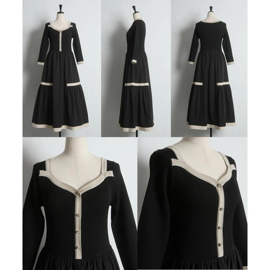 tocco closet（トッコ クローゼット） ニットドッキングバイカラー