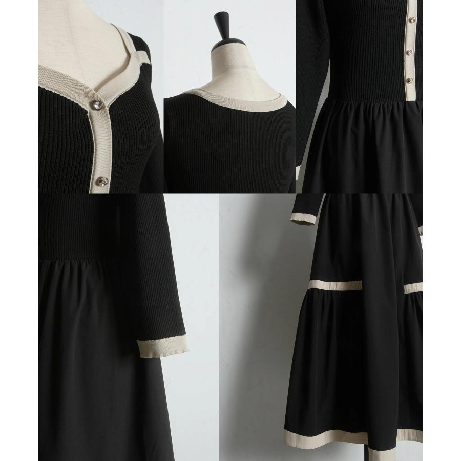 tocco closet（トッコ クローゼット） ニットドッキングバイカラー