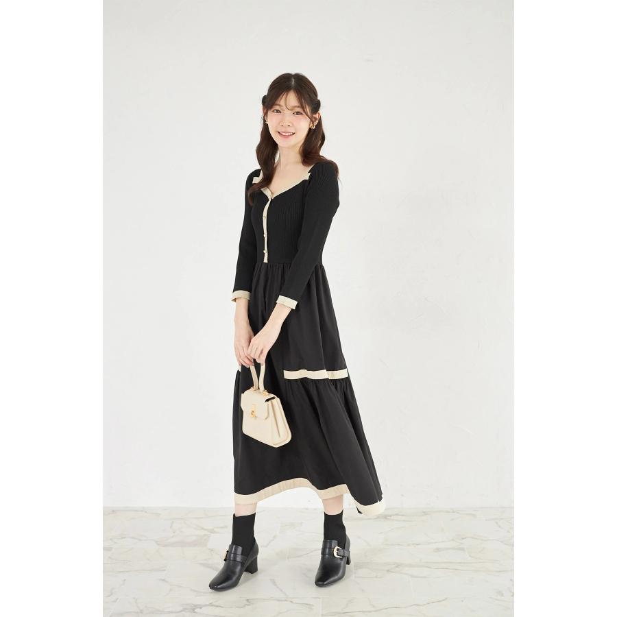 tocco closet（トッコ クローゼット） ニットドッキングバイカラー