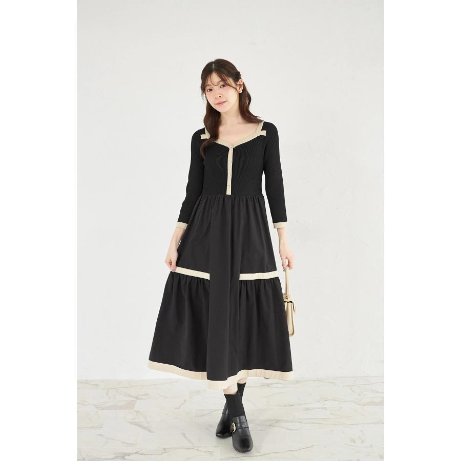 tocco closet（トッコ クローゼット） ニットドッキングバイカラー