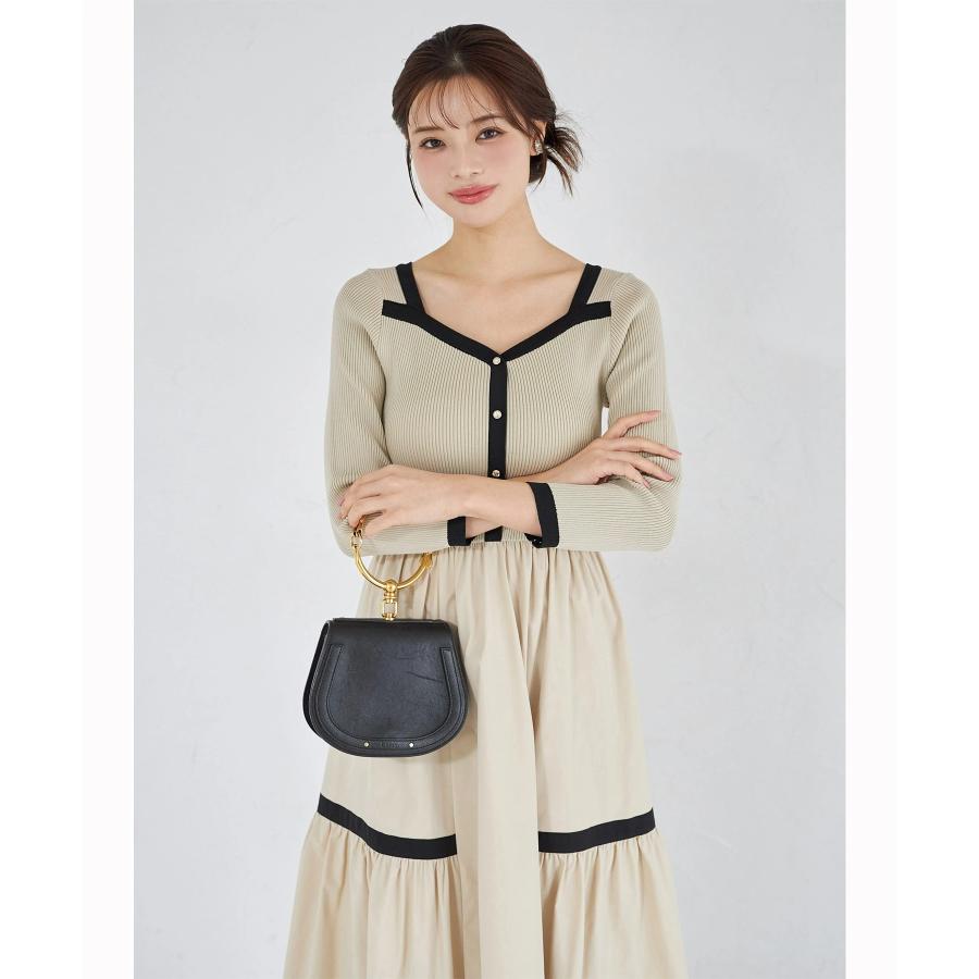 tocco closet（トッコ クローゼット） ニットドッキングバイカラー