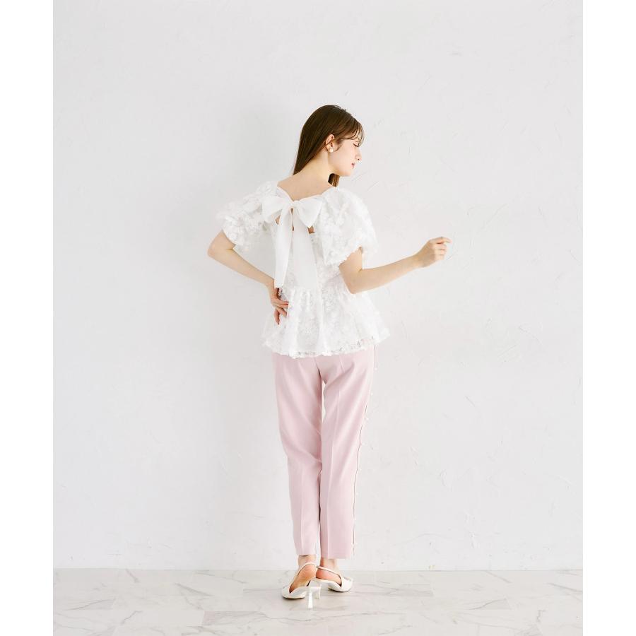ぱぴ☆ トッコクローゼットスカラップ上下セットアップ tocco closet（トッコ クローゼット） パール付きサイドスカラップ