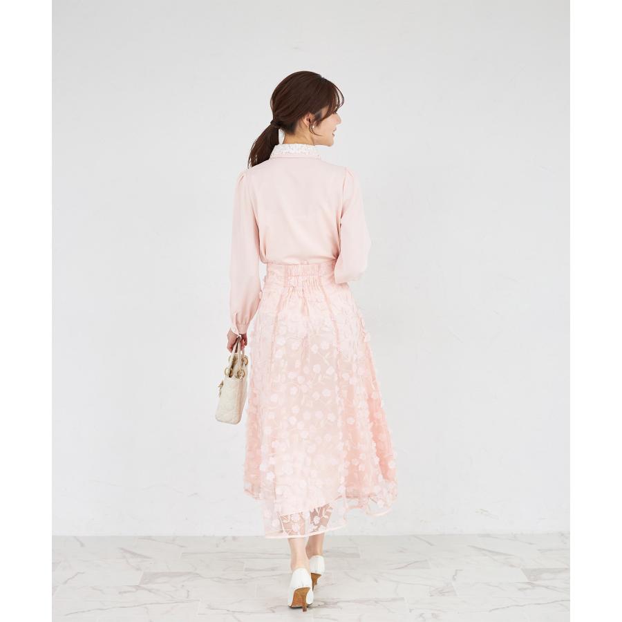 tocco closet（トッコ クローゼット） 立体フラワーモチーフ刺繍シアー
