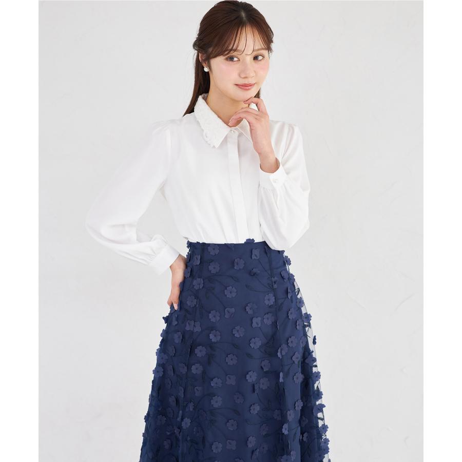 tocco closet（トッコ クローゼット） 立体フラワーモチーフ刺繍シアー