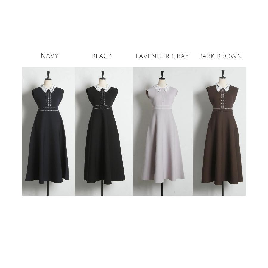 tocco closet（トッコ クローゼット） 2WAYレース襟付き配色ライン