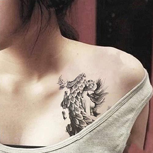 Yesallwas タトゥーシール 天使 羽 天使の翼 大判 3枚セット 黒 タトゥーステッカー ボディーシール メンズ レディ Hzf167055 栃木流通センター 通販 Yahoo ショッピング