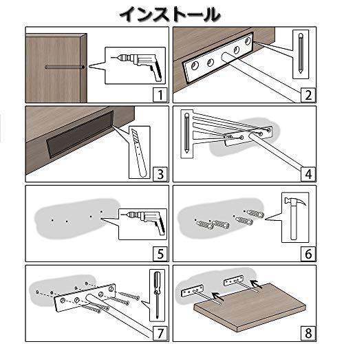 Sayayo隠し棚受けブラケット ブラケット金具 隠しスタンド 差し込みタイプ ステンレス製 マットブラック jzG949308栃木流通