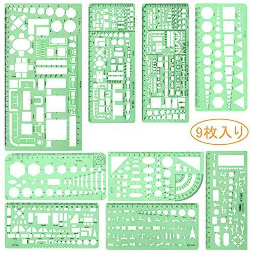 Ezakka 9枚入り テンプレート 建築 家具定規 ナット 給排水 配管 機械記号定規 幾何学 設計 建築士 オフィス 学校 Kdq7143 栃木流通センター 通販 Yahoo ショッピング