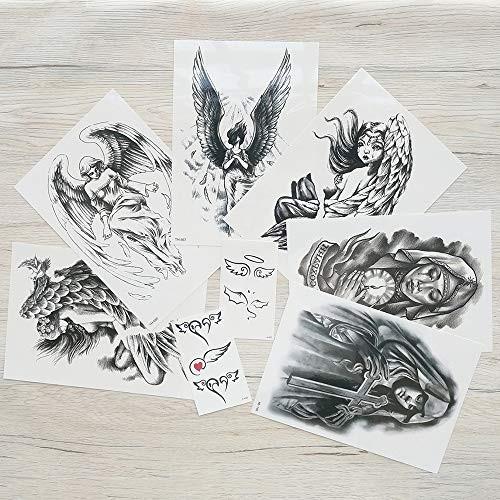 Yesallwas タトゥーシール 天使 羽 天使の翼 8枚セット 入れ墨シール 天使の羽 ウィングリアル 大判 防水 長持ち Nlf 栃木流通センター 通販 Yahoo ショッピング