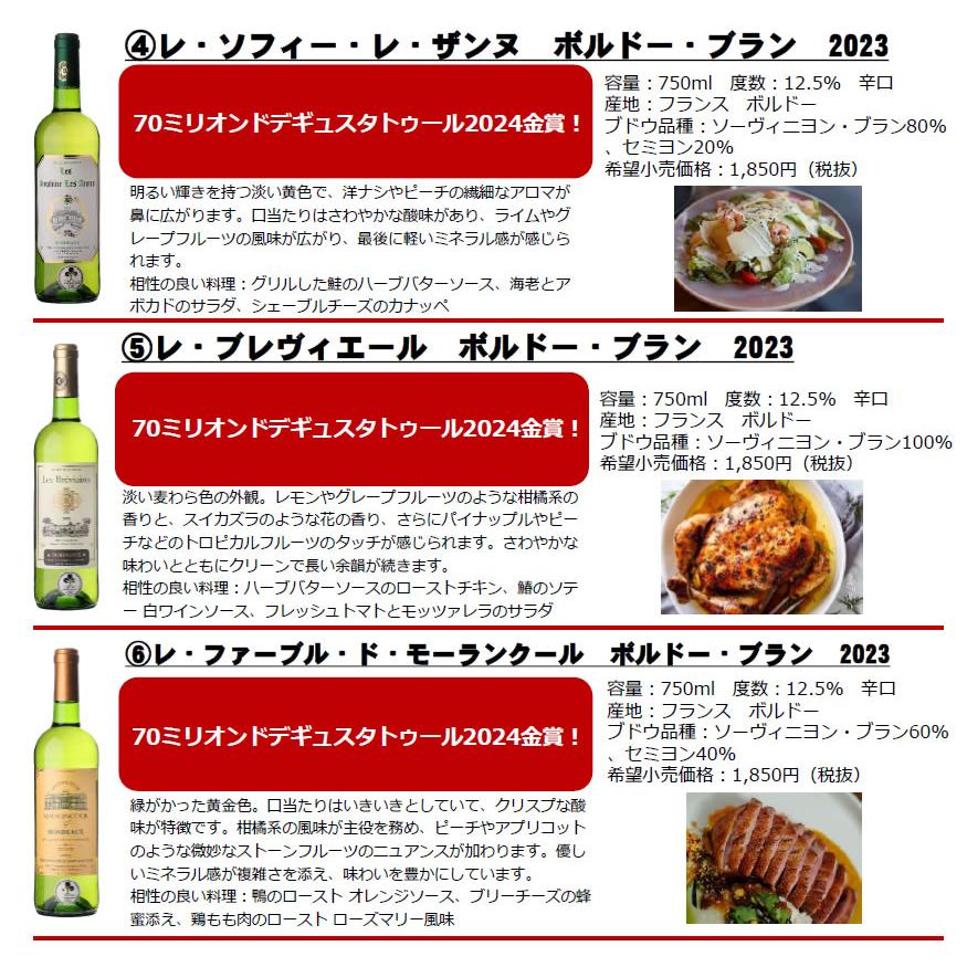 金賞受賞 ボルドー 白ワイン 6本セット フランス ボルドー産 辛口