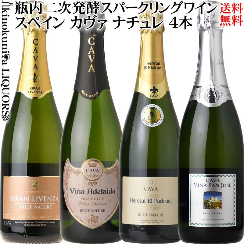 ナチュレお試し CAVA カヴァ ブリュット ナチュレ 3本セット [NV] スパークリングワイン 白 辛口 各750ml 送料無料 スペイン Ｄ.Ｏ.カヴァ カバ 泡 発泡｜tochikame