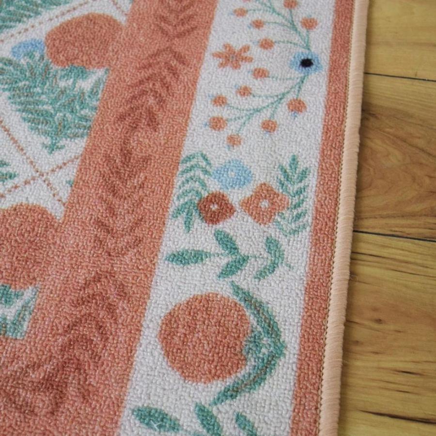 TOCO LIFE flower ダマスク 200×200cm ラグ マット カーペット おしゃれ 洗える 花柄 フラワー柄 夏冬兼用 滑り止め_6