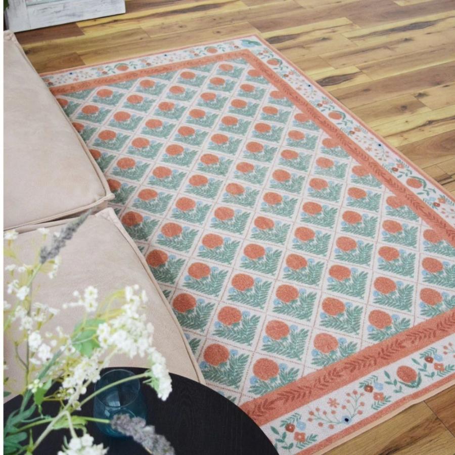toco life ラグ　200×240センチ TOCO LIFE flower ダマスク 200×240cm ラグ マット カーペット