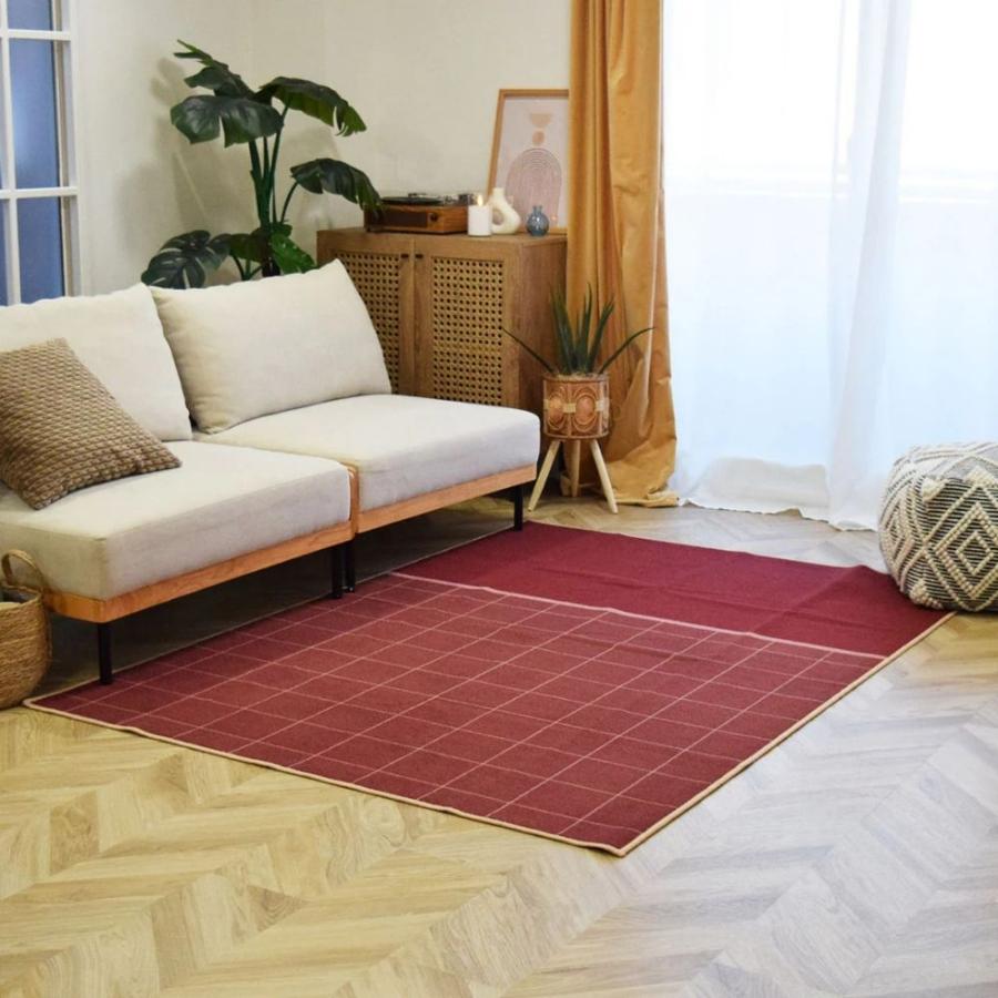 TOCO LIFE モダンチェック 200×240cm ラグ マット カーペット おしゃれ