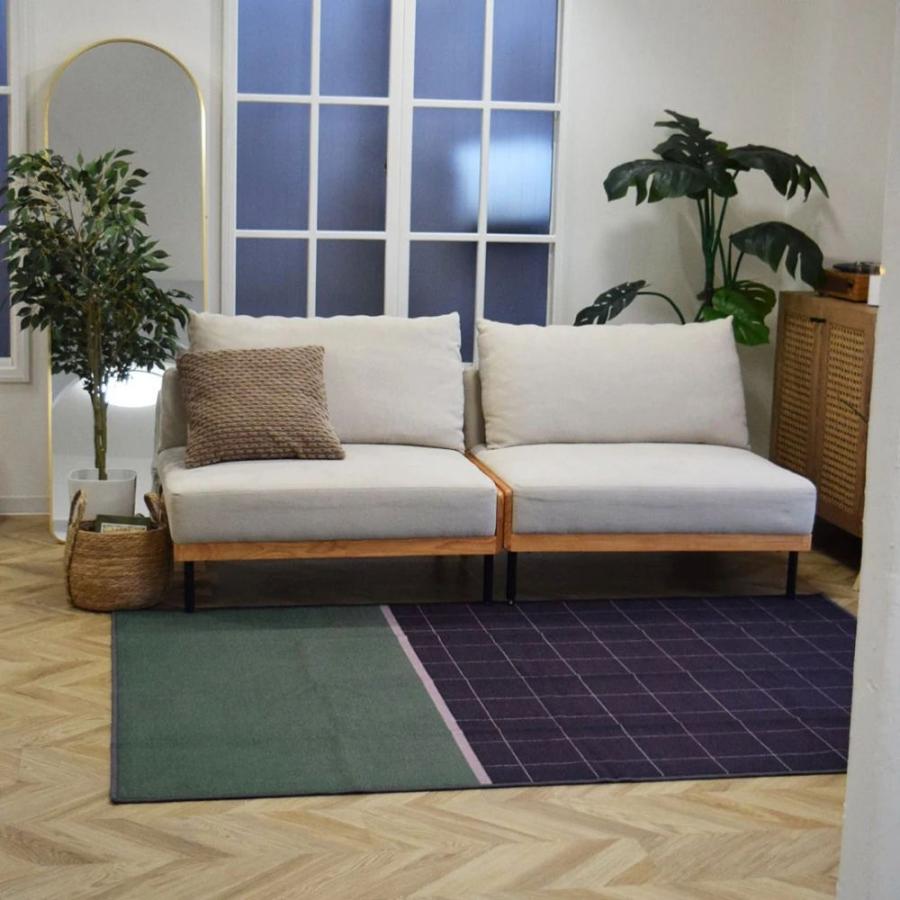 TOCO LIFE モダンチェック 200×240cm ラグ マット カーペット おしゃれ