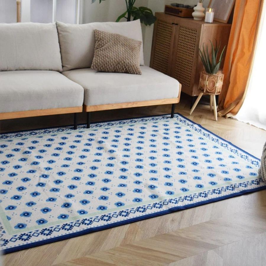 TOCO LIFE レトロフラワー 200×200cm ラグ マット カーペット おしゃれ