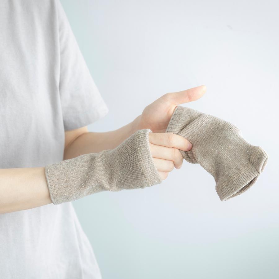 シルク ハンドウォーマー 杢グレー 杢ベージュ 日本製 [M便 1/4] |  | 01