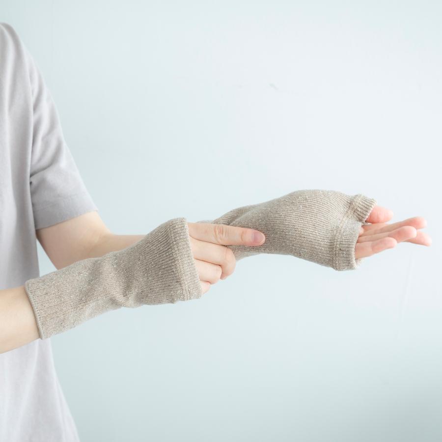 シルク ハンドウォーマー 杢グレー 杢ベージュ 日本製 [M便 1/4] |  | 02