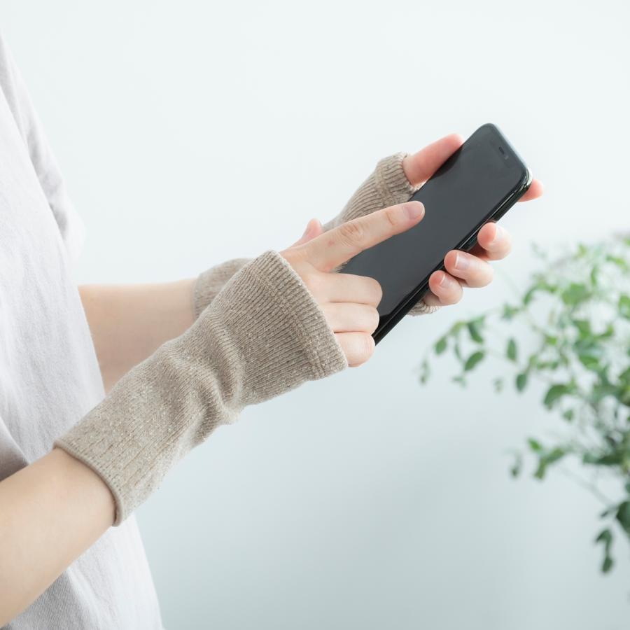 シルク ハンドウォーマー 杢グレー 杢ベージュ 日本製 [M便 1/4] |  | 05