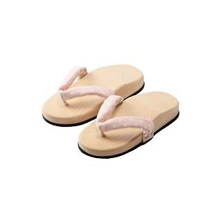 足半 あしなか 下駄 白 ピンク水玉 むらさき 23〜25cm 本体は20.0cm 踵