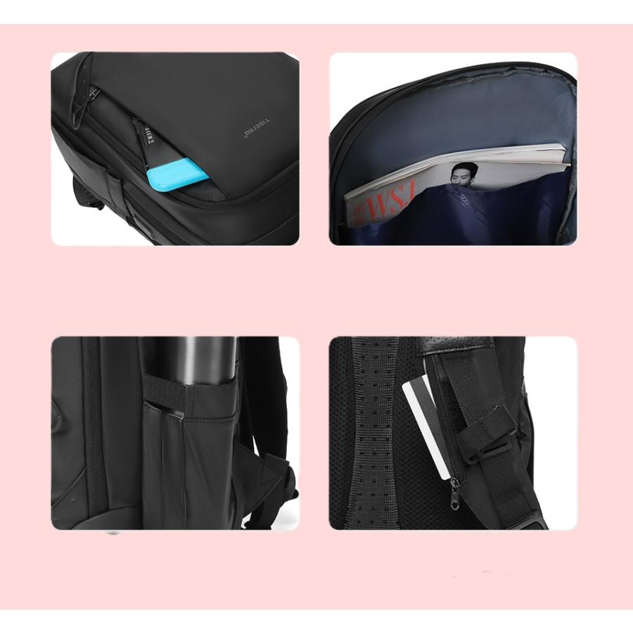 メンズ リュック バックパック ブラック 大容量 防水 旅行 ビジネス 効率的 取外し可能 002 |  | 04