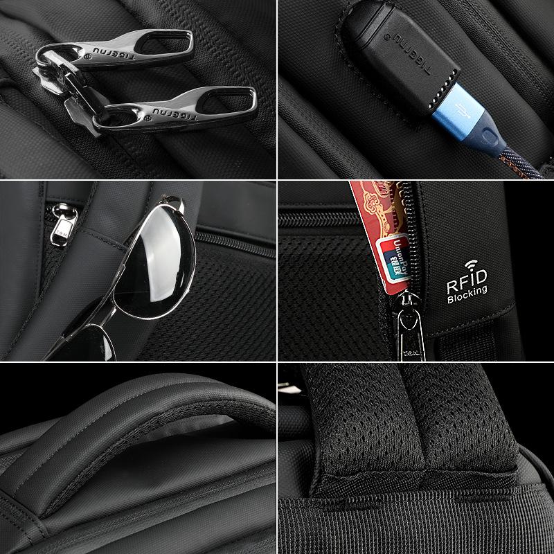 メンズ リュック バックパック ブラック ビジネス 旅行 に最適 防水生地 防水ジッパー スタイリッシュ 005 |  | 03