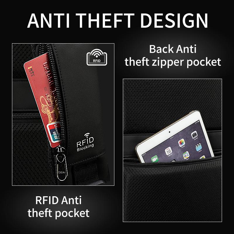 メンズ リュック バックパック ブラック ビジネス 旅行 に最適 防水生地 防水ジッパー スタイリッシュ 005 |  | 04