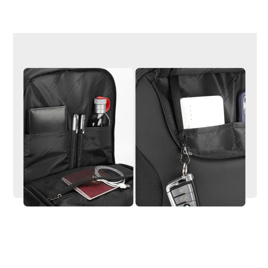 メンズ リュック バックパック ブラック ビジネス 旅行 に最適 防水生地 防水ジッパー スタイリッシュ 005 |  | 05