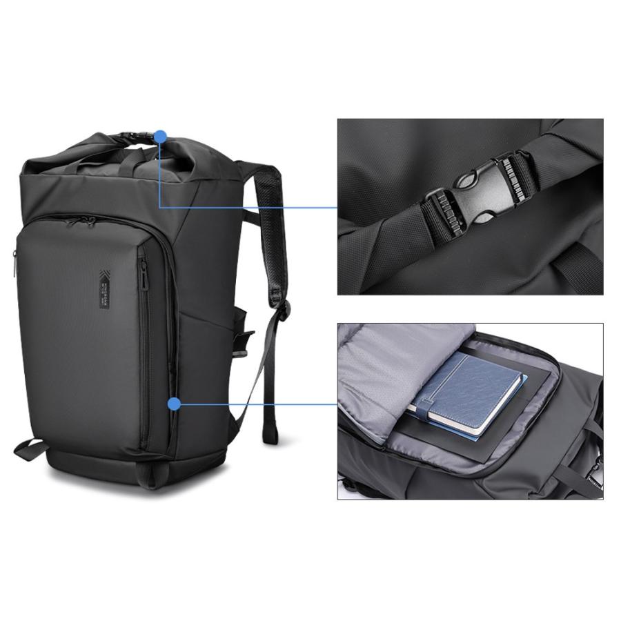 メンズ リュック バックパック シンプルなカジュアルバッグ 大容量 防水 撥水生地 ビジネス 通勤 効率的 2カラー 009 |  | 03