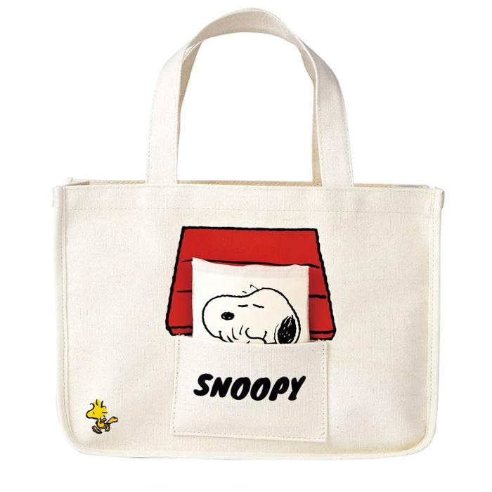 スヌーピー SNOOPY お出かけ トートバッグ ミニ便利トート ハンドバッグ キャンバス生地 | PEANUTS | 01