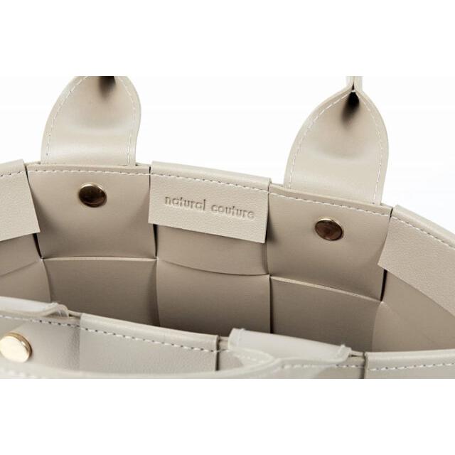 ナチュラルクチュール natural couture 編み込み仕上げの 2WAYトートバッグ 太めレザー調素材 上品系甘めファッション ショルダーストラップつき | natural couture | 04