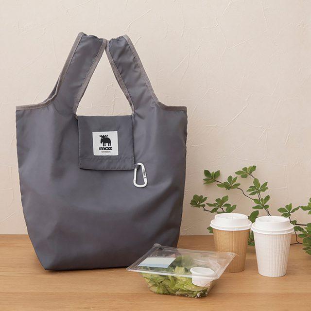 moz（モズ） エコバッグ カラビナ付き グレー トートバッグ