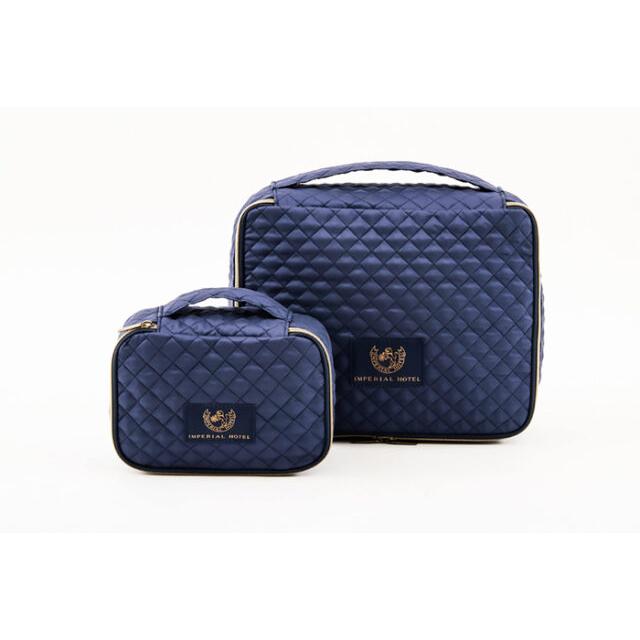 帝国ホテル IMPERIAL HOTEL キルティング ポーチ セット トラベル ポーチ スペシャル アイテム インペリアル ブルー リッチ素材 | 