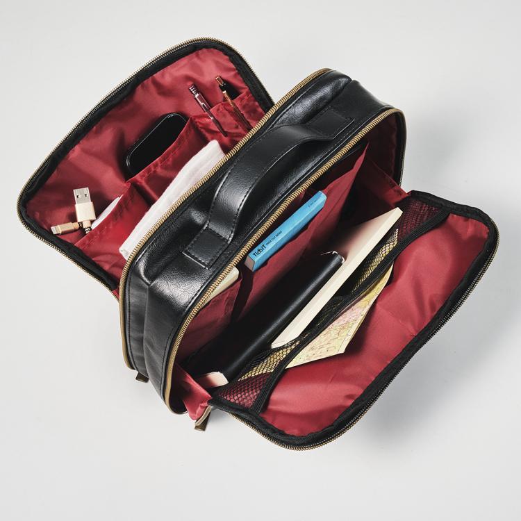 オロビアンコ Orobianco Ｗファスナー収納ケース　上質革　荷物整理　ハンドバッグ　ミニバッグ　ファスナー付き　メンズ収納 | Orobianco | 01