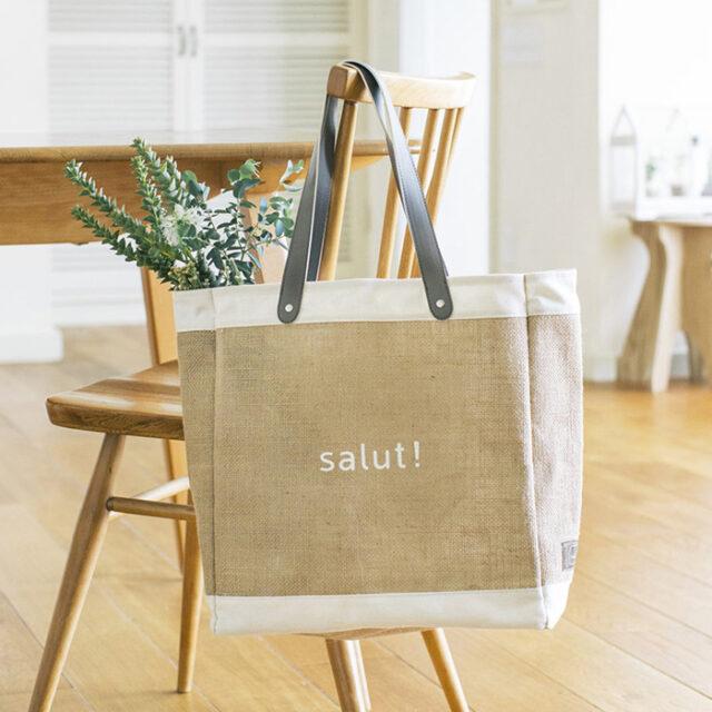 サリュ salut! ビッグ ジュートバッグ ジュート素材 キャンバス生地 コンビ おしゃれなバッグ デザインバッグ トートバッグ 大容量 | salut! | 10