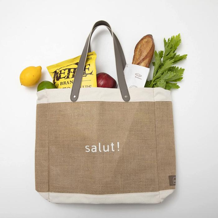 サリュ salut! ビッグ ジュートバッグ ジュート素材 キャンバス生地 コンビ おしゃれなバッグ デザインバッグ トートバッグ 大容量 | salut! | 07