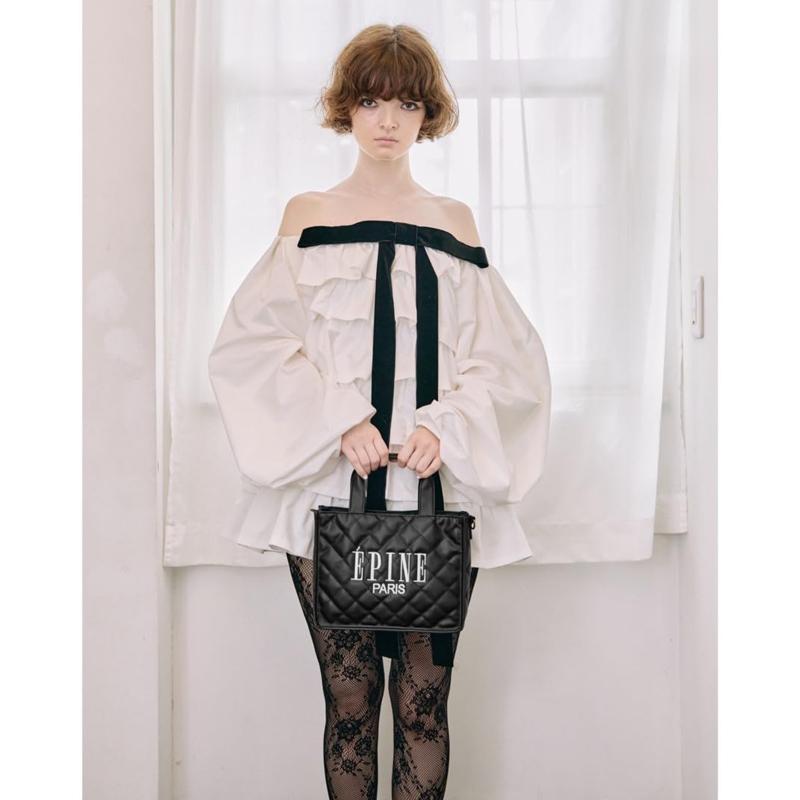 epine エピヌ キルティングバッグ ブラック レザー調 高級感