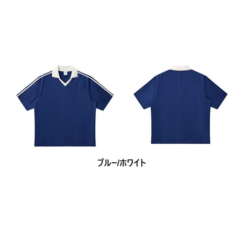 ユニセックス Tシャツ 軽くて 涼しい ストライプ柄 サッカーユニフォーム風 ワイドバージョン 速乾性 に優れた 軽量 Tシャツ 男女OK　DX8843 |  | 02