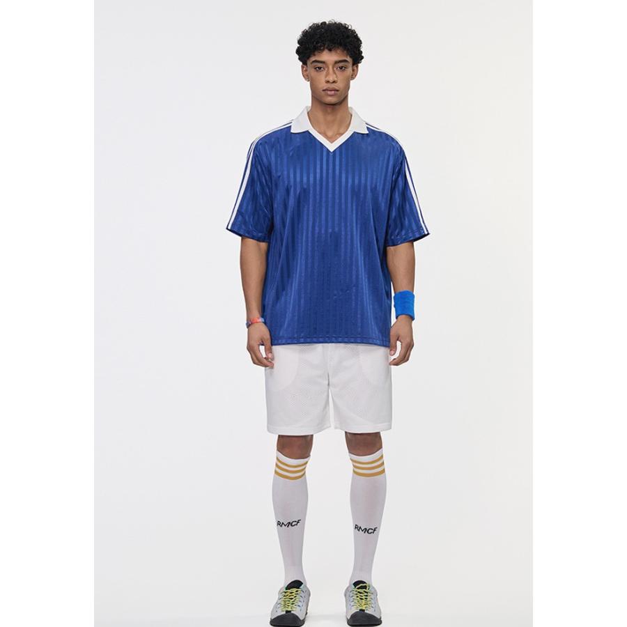 ユニセックス Tシャツ 軽くて 涼しい ストライプ柄 サッカーユニフォーム風 ワイドバージョン 速乾性 に優れた 軽量 Tシャツ 男女OK　DX8843 |  | 14