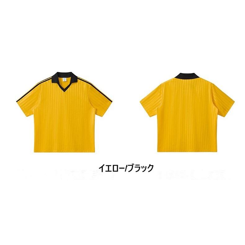 ユニセックス Tシャツ 軽くて 涼しい ストライプ柄 サッカーユニフォーム風 ワイドバージョン 速乾性 に優れた 軽量 Tシャツ 男女OK　DX8843 |  | 03