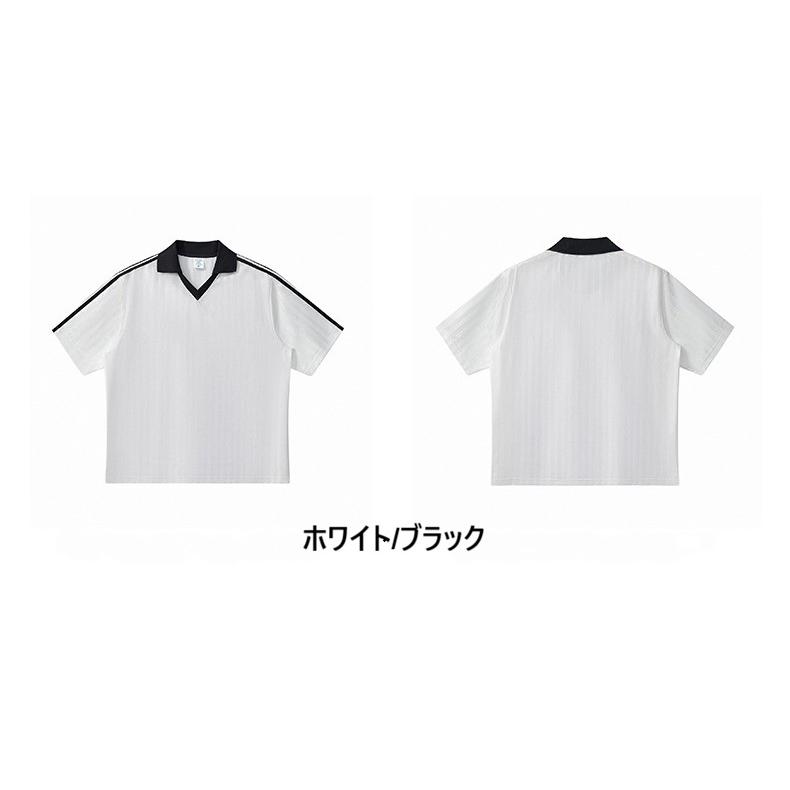 ユニセックス Tシャツ 軽くて 涼しい ストライプ柄 サッカーユニフォーム風 ワイドバージョン 速乾性 に優れた 軽量 Tシャツ 男女OK　DX8843 |  | 04