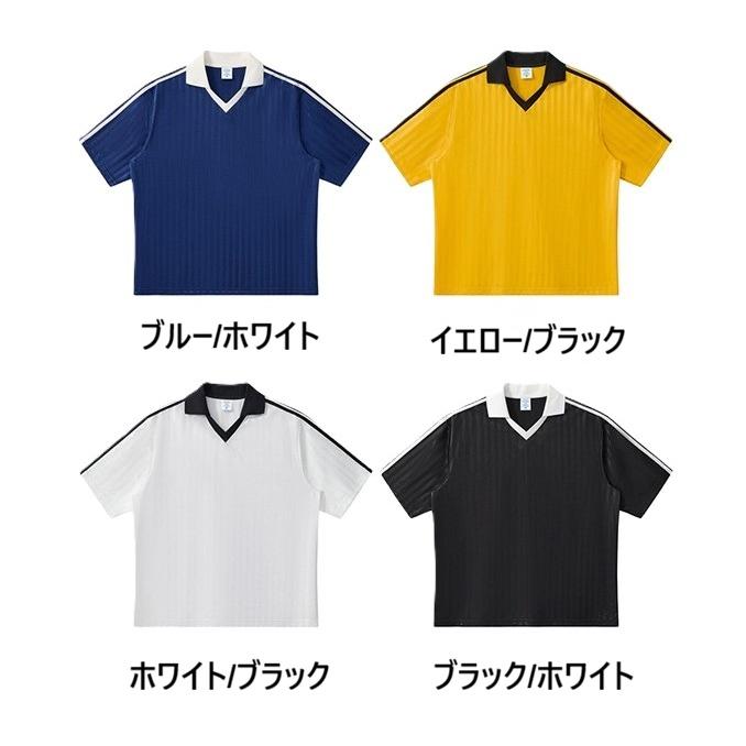 ユニセックス Tシャツ 軽くて 涼しい ストライプ柄 サッカーユニフォーム風 ワイドバージョン 速乾性 に優れた 軽量 Tシャツ 男女OK　DX8843 |  | 10