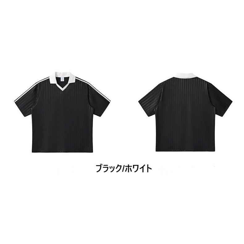 ユニセックス Tシャツ 軽くて 涼しい ストライプ柄 サッカーユニフォーム風 ワイドバージョン 速乾性 に優れた 軽量 Tシャツ 男女OK　DX8843 |  | 01