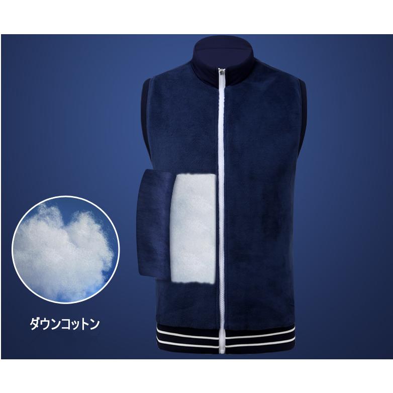 PGM 秋冬用　冬用　ゴルフウェア　ダウンベスト　メンズアウター　立ち襟　フルジップ　保温　防寒　裏起毛　あたたかい |  | 02