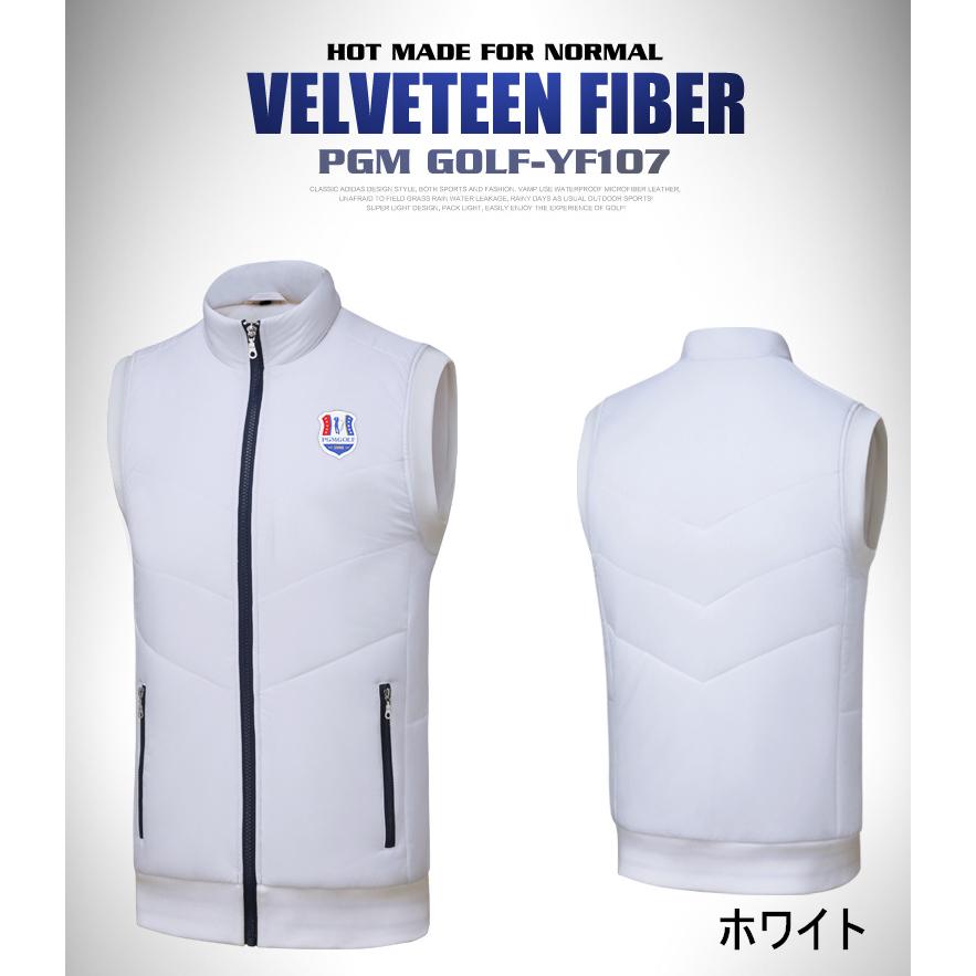 PGM 秋冬用　冬用　ゴルフウェア　ダウンベスト　メンズアウター　立ち襟　フルジップ　保温　防寒　裏起毛　あたたかい |  | 04