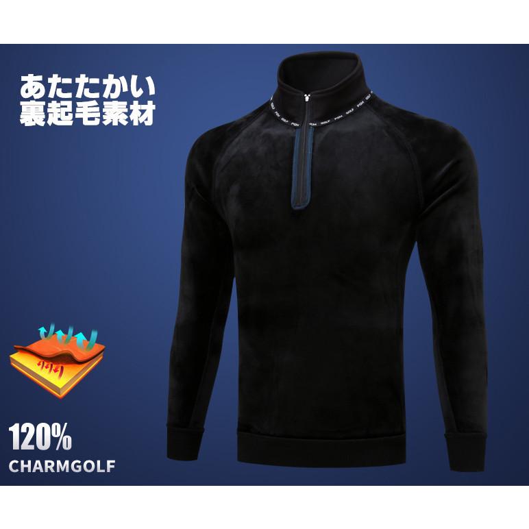PGM 秋冬用　ゴルフメンズウェア　メンズウェア　長袖パーカー　長袖トレーナー　ハーフジップ　立ち襟　防寒　保温　裏起毛　暖かい　シンプル　ブラック |  | 03