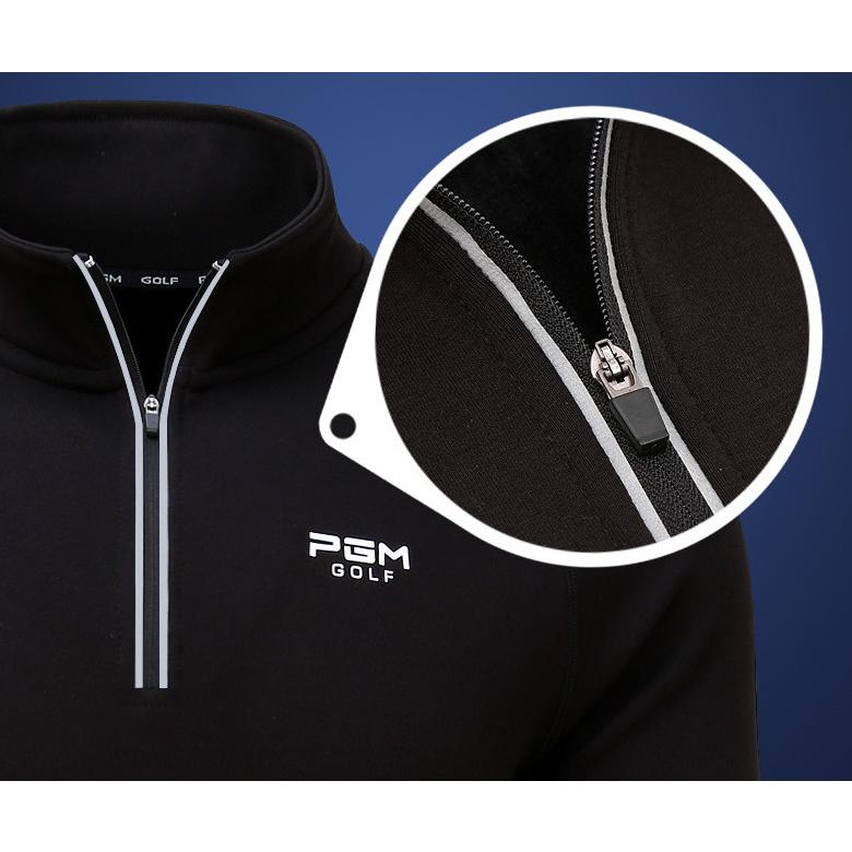 PGM 秋冬用　ゴルフメンズウェア　メンズウェア　長袖パーカー　長袖トレーナー　ハーフジップ　立ち襟　防寒　保温　裏起毛　暖かい　シンプル　ブラック |  | 05