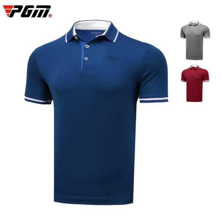 PGM 夏用 メンズウェア　ゴルフメンズウェア　半袖Tシャツ　ポロシャツ　 試合着　ユニフォーム　速乾性　吸汗　通気性　弾力性　シンプル カジュアル | 