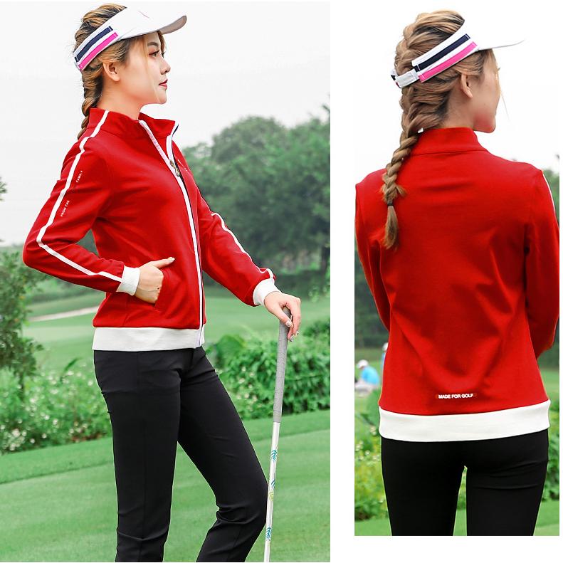 PGM 秋冬用　ゴルフウェア　レディースウェア　アウター　ジャケット　長袖　ジップアップブルゾン　立ち襟　ストレッチ性　保温　防水　軽い　シンプル |  | 04