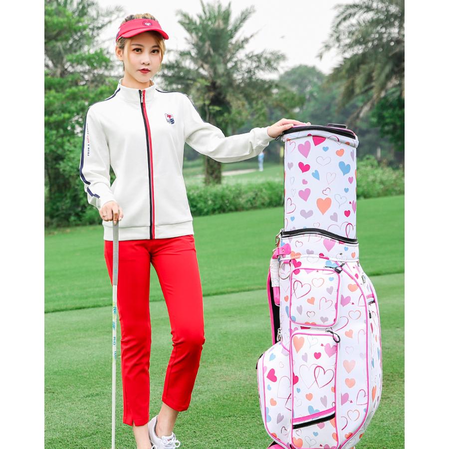 PGM 秋冬用　ゴルフウェア　レディースウェア　アウター　ジャケット　長袖　ジップアップブルゾン　立ち襟　ストレッチ性　保温　防水　軽い　シンプル |  | 05